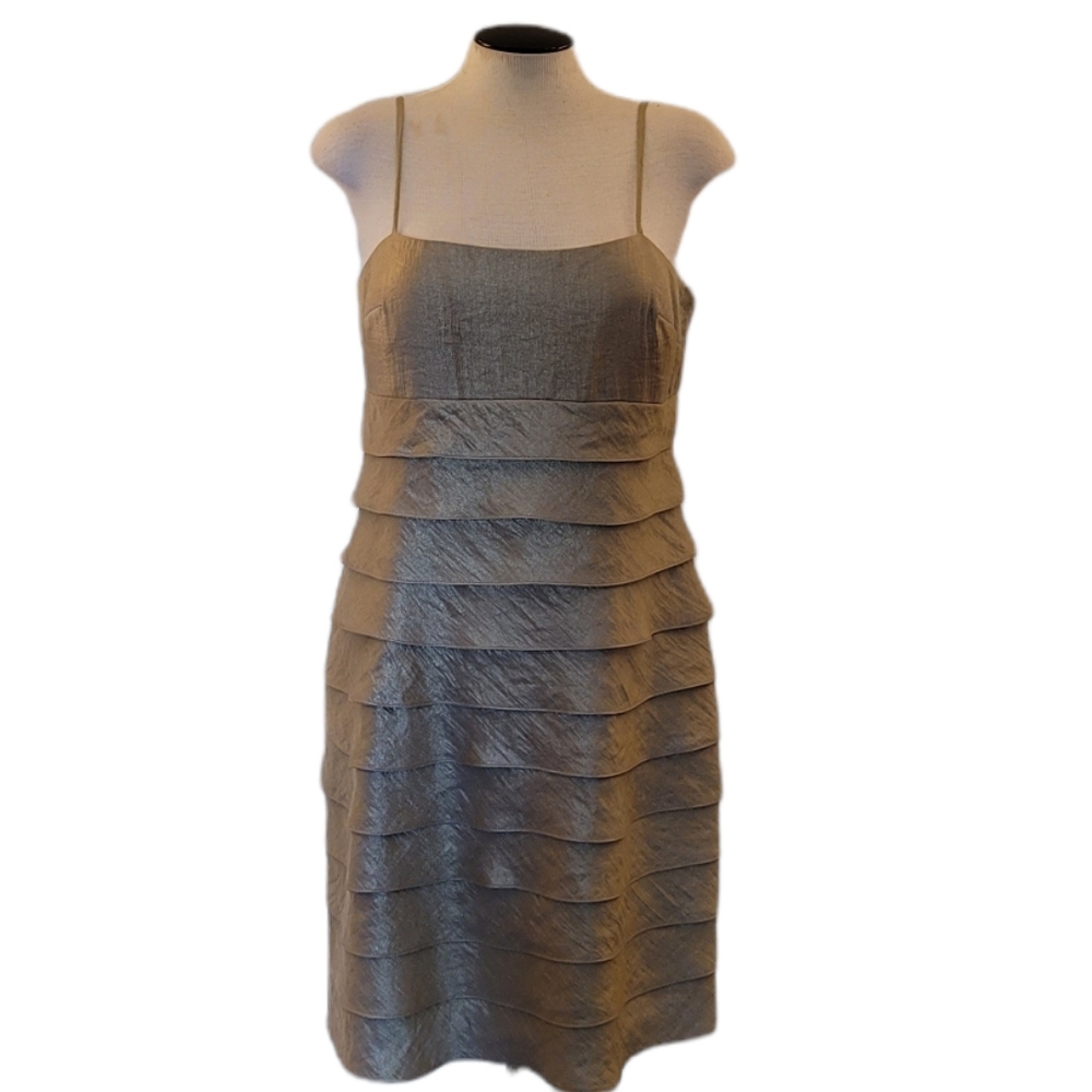 Jessica Howard Gold Layered Tiered Cocktail Dress 12P
